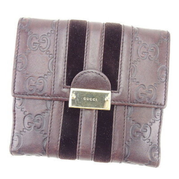 Gucci bifold Wallet velour Guccissima brown leather - Picture 1 of 6